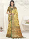 Deeva Sarees Yellow Organza Saree